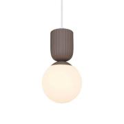 Hängeleuchte Sadie, hellbraun, Ø 15 cm, Glas/Keramik