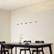 Lucande LED-Pendellampe Hayley, 96 cm, 5-flg., chrom, Glas