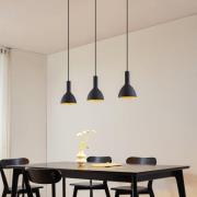 Arcchio Hängelampe Cosmina, 3-flammig, Länge 90 cm, schwarz