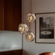 Lindby Hängeleuchte Valentina, E27, Ø 49 cm, rauchgrau, Glas