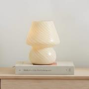 Lindby Tischleuchte Andriana, gelb/weiß, Glas, Ø 15 cm