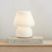 Lindby Tischleuchte Andriana, weiß, Glas, Ø 15 cm