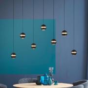 SCHÖNER WOHNEN LED-Hängelampe Lini schwarz 7-fl. lang 3.000K