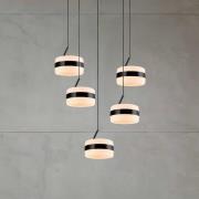 LED-Pendellampe Dios, schwarz, Ø 45 cm, CCT, 5-flg.