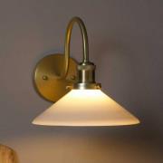 PR Home Wandleuchte August, goldfarben/opal, Höhe 25 cm, E27