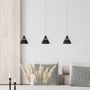 LED-Pendellampe Romeo, Länge 55 cm, schwarz, Metall, 3-flg.