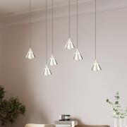 LED-Hängelampe Romeo, Länge 75 cm nickelfarben Metall 6-flg.