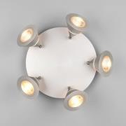 LED-Deckenstrahler Romeo, Ø 30 cm, nickelfarben, 5-flg.