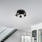 LED-Deckenstrahler Romeo, Ø 30 cm, schwarz, Metall, 5-flg.