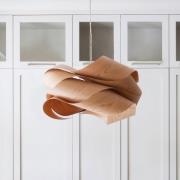 LZF Hängelampe Link, kirschholz-/nickelfarben, Ø 46 cm, Holz