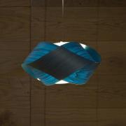 LZF Pendellampe Nut, blau/nickelfarben, Länge 42 cm, Holz