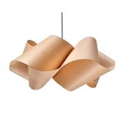 LZF Hängelampe Swirl, buche/nickelfarben, Ø 75 cm, Holz