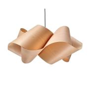 LZF Hängelampe Swirl, buche/nickelfarben, Ø 54 cm, Holz