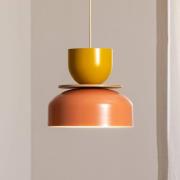 Hängeleuchte Uto, koralle/gelb, Ø 30 cm, Metall