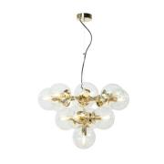 Hängeleuchte Zumba, Glas/Metall, gold/klar, 13-flammig