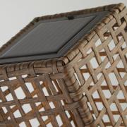 Solar-LED-Terrassenleuchte Marcjanna, braun, Rattan, 47 cm