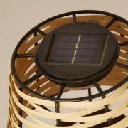 Solar-LED-Tischleuchte Dalisay, braun, Rattan, 31 cm, IP44