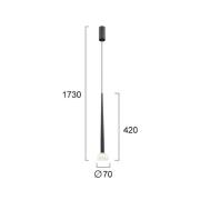 LED-Hängelampe Rina, schwarz/klar, Ø 7 cm, Metall/Acryl