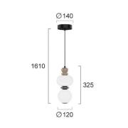 LED-Pendellampe Gemma, Höhe 32 cm, bunt, Glas/Keramik/Metall