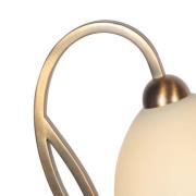 Tischleuchte Anthea, bronze, creme, Metall, Glas, E27