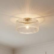 Lucande Deckenleuchte Meritt, messing/klar, Ø 40 cm, Glas