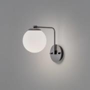 Wandleuchte Daisy, schwarz, Glas, Höhe 22 cm, E27