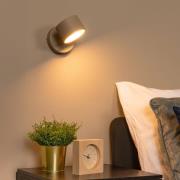 LED-Wandleuchte Gian, taupe, Breite 11 cm, Metall