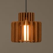 Hängelampe Rollo, terrakotta, Ø 40 cm, Stoff/Metall/Glas