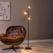 Stehleuchte Upton, Höhe 154 cm, schwarz/rauchgrau, 3-flg.