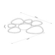 LED-Deckenlampe Samling, Länge 90 cm, taupe, Metall