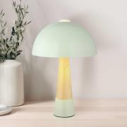 Tischlampe Paulin, grün matt/holzoptik, Metall, Höhe 36,5 cm