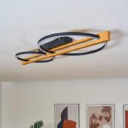 LED-Deckenlampe Tovak, pinie, 76 cm, 2-flg. Holz, dimmbar