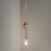 Hängelampe AYD, beige, Seil, Höhe 70 cm, E27, handgefertigt