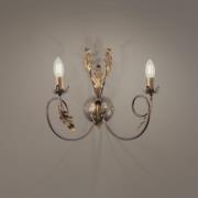 Wandleuchte Gretel, 2-flammig, bronzefarben, Metall, E14