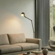 Lucande Stehleuchte Silka, 216 cm, schwarz, verstellbar, E27