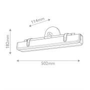 LED-Wandleuchte VALISE, braun/altmessing, 50 cm, Kunstleder