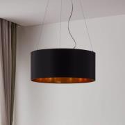 Textil-Hängeleuchte Lecio, 53 cm, schwarz