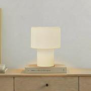 Lindby Tischleuchte Jone, weiß, Textil, 30 cm