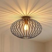Lindby Deckenleuchte Maivi, schwarz, 40 cm, Eisen, Käfig