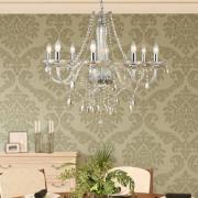 Kronleuchter Basilano aus Glas in Cognac 8-flammig