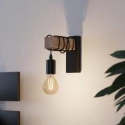 Wandleuchte Townshend mit hellem Holzausleger