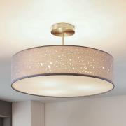 Lindby Deckenlampe Umma, Abstand, grau, Stoff, Ø 50 cm, E27