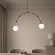 Hängeleuchte Nova, Glas/Metall, schwarz/weiß, 2-flammig