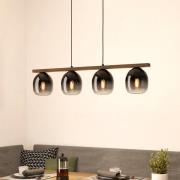 Hängeleuchte Filago, vier Schirme aus Rauchglas