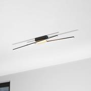 LED-Deckenleuchte Panagria, schwarz mit Holzdetail