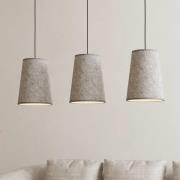 Pendelleuchte Alsager mit drei Filzschirmen