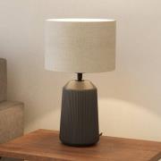 Tischleuchte Capalbio, Fuß grau/Schirm natur