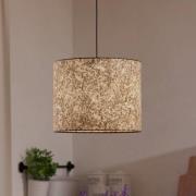 Hängelampe Butterburn, Ø 36 cm, beige/grün, Stoff