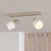 Deckenstrahler Corato, Länge 30 cm, sand/nickel/opal, 2-flg.