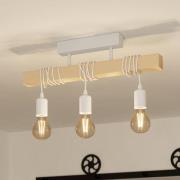 Deckenleuchte Townshend, Länge 55 cm, weiß/eiche, 3-flg.